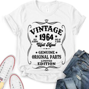 ROKO CLOTHING Vintage Well Aged 1964 Shirts Short Sleeve Letter Printed Graphic 60th Birthday Gift for Men, Women