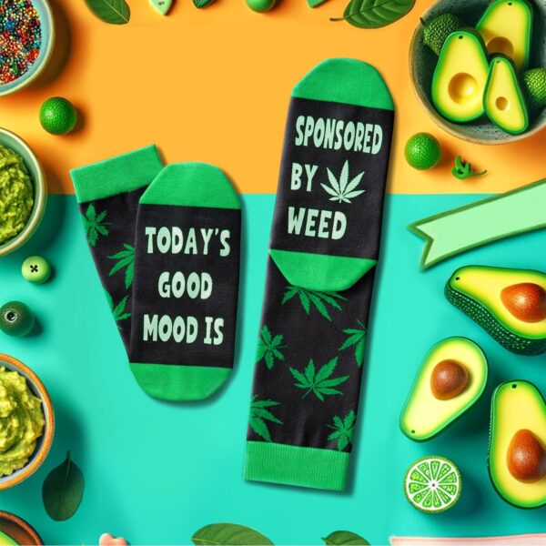 Zmart Funny Weed Gift For Men Women, Marijuana Gift Cannabis Gifts 420 Gifts For Stoners Pot Leaf Gift, Weed Socks Marijuana Socks Pot Leaf Socks - Image 4