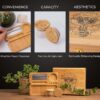 Bamboo Stash Kit, Storage Box, Rolling Tray, Rolling Kit, Rolling Tray Box with Lock, Smell Proof Box, Bamboo Rolling Tray Bundle, Lock Box - Image 3