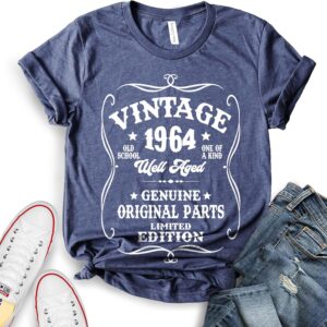 ROKO CLOTHING Vintage Well Aged 1964 Shirts Short Sleeve Letter Printed Graphic 60th Birthday Gift for Men, Women