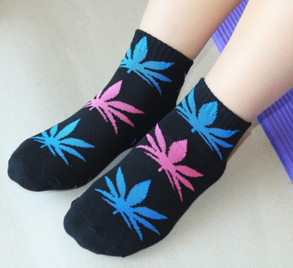 LUCKY BEN 5 Pairs Unisex Marijuana Weed Leaf Boat Warm Cotton Socks US 5-9.5 - Image 2