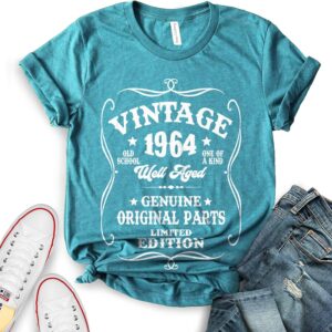 ROKO CLOTHING Vintage Well Aged 1964 Shirts Short Sleeve Letter Printed Graphic 60th Birthday Gift for Men, Women