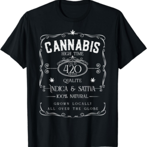 Cannabis High Time Old 420 Indica & Sativa Weed retro T-Shirt