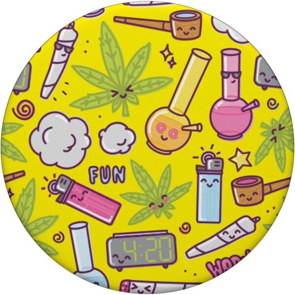 Weed Emoji Phone Accessories for 420 Stoners and Potheads PopSockets Swappable PopGrip - Image 3