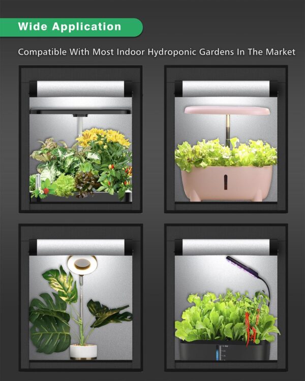 Grow Tent for Aerogarden Hydroponic Grow System,18.9''x13.7''x20.8'',High Reflective Mylar for Hydroponic Indoor Plants,Grow Machine Protective Cover,Black Indoor Hydroponic Anti-Light Complete System - Image 4