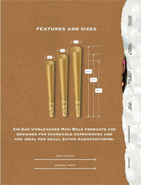 ZIG-ZAG 1 ¼-Inch Pre Rolled Cones - 100 Pack - Natural Unbleached Rolling Papers - Easy to Use & Convenient Bulk Pack- prerolled - Image 4
