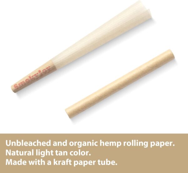 50 Pack 1 1/4 Size Cones - Pre Rolling Rolled Preroll Papers with Filter Tips and Packing Tubes Included - Image 4