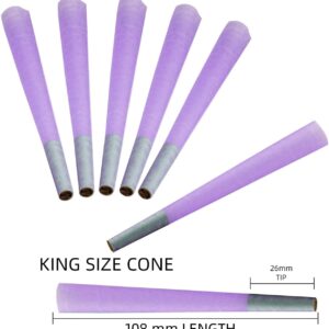 Purple Pre Rolled Cones | Classic King Size Cones |100 Pack（4.2inches/108mm）| Pre-Rolled Cones | Pre Rolls | Rolling Papers Cones | Rolling Paper with Tips | Purple rolling paper|