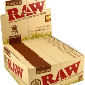 Raw King Size Slim Organic Hemp Rolling Papers Full Box of 50 Packs, 32 Count (Pack of 50)