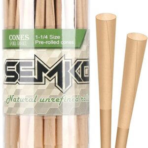 1-1/4 Rolling Papers Pre Rolled Cones | 72 Pack | Natural Pre Rolled Rolling Paper with Tips | Easy to Use and Convenient