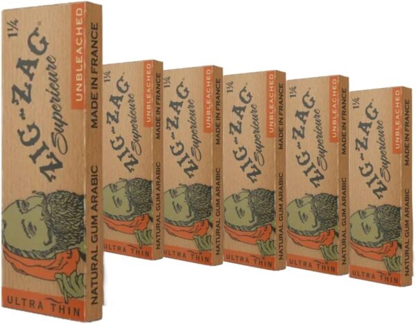 ZIG-ZAG Rolling Papers 1¼ Unbleached (6 Booklets) - 50 Sheets Each