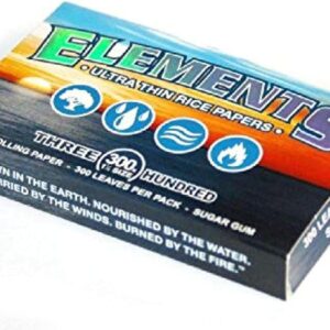 ELEMENTS 300 Ultra Thin Rice Rolling Paper 1.25 1 1/4 Size, 1 Pack = 300 Leaves