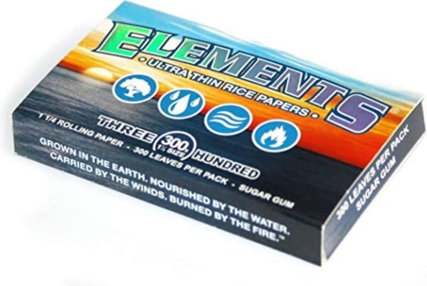 ELEMENTS 300 Ultra Thin Rice Rolling Paper 1.25 1 1/4 Size, 1 Pack = 300 Leaves - Image 2