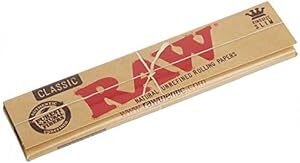 RAW Classic King Size Slim Rolling Paper, Brown, 5 Count
