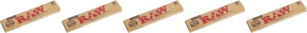 RAW Classic King Size Slim Rolling Paper, Brown, 5 Count