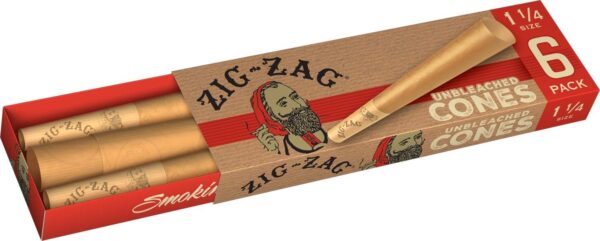 Zig-Zag Unbleached Pre Rolled Paper Cones - 1 1/4 Size (84mm) - 24 Packs of 6 (144 Total Cones) - Prerolled - Image 3