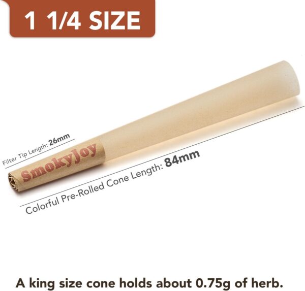 Cones Rolling Papers Pre Rolled Cones 1 1/4 Size - 50 Pack Preroll Pre Rolls Paper with Filter Tips and Packing Tubes Included - Image 7