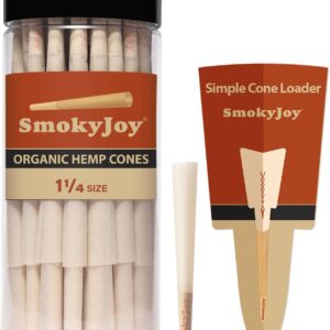 50 Pack 1 1/4 Size Cones - Pre Rolling Rolled Preroll Papers with Filter Tips and Packing Tubes Included