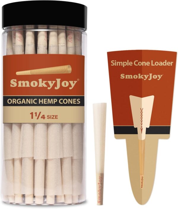 50 Pack 1 1/4 Size Cones - Pre Rolling Rolled Preroll Papers with Filter Tips and Packing Tubes Included