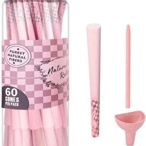 Generic Pre Rolled Cones | 60 Pack Pink Cones Rolling Papers | Classic King Size | Tips & Packing Tubes Included