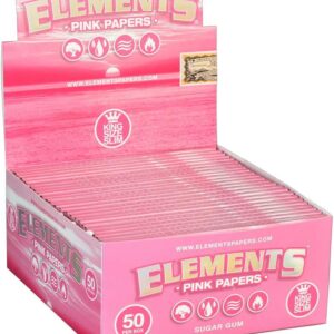 50pc Display - Elements Pink Rolling Papers - King Size Slim