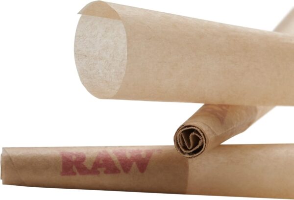 Raw Cones King Size Classic: 100 Pack - Patented Slow Burning Cones Rolling Papers & Tips - All Natural Raw Paper - Image 4