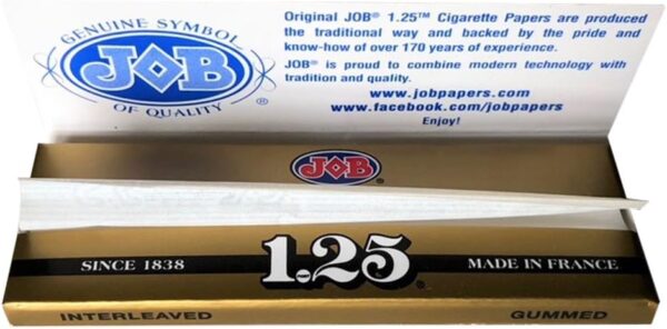 1.25 JOB Rolling Papers, 5 Pack Bundle, 120 Paper Leaves Total - Image 3
