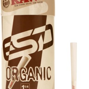 RAW Cones Organic 1-1/4 Size | 100 Pack | Pre Rolled Rolling Paper with Tips & Packing Tubes Included