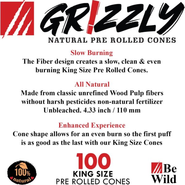 NLP Pre Rolled Cones | King Size Cones | 100 Pack | Organic Cones | Natural Rolling Paper with Tips Pre-Rolled Rolls Papers prerolled cone papers, King Size 109mm - Image 5
