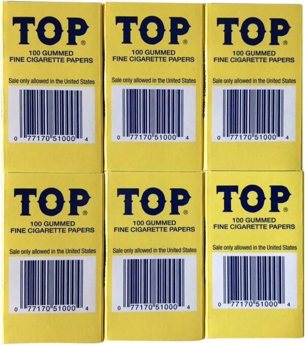 TOP Rolling Papers, 6 Pack Bundle, 600 Cigarette Paper Leaves Total - Image 2