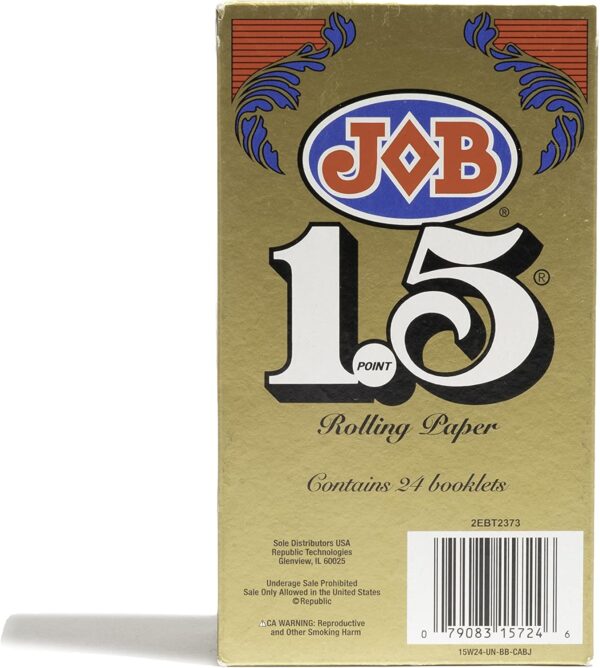 JOB Gold 1-1/2 Size Rolling Papers Set, 24 Booklets (24 Rolling Papers per Booklet) 100% Natural Wood Fibers, Natural Acacia Gum, Unbleached - Ultra-Thin and Slow-Burning - Image 2