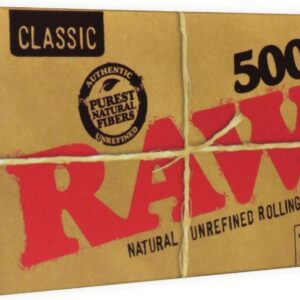 RAW 500's Classic Natural Unrefined Rolling Paper 1 1/4 79mm Size (1 Pack)
