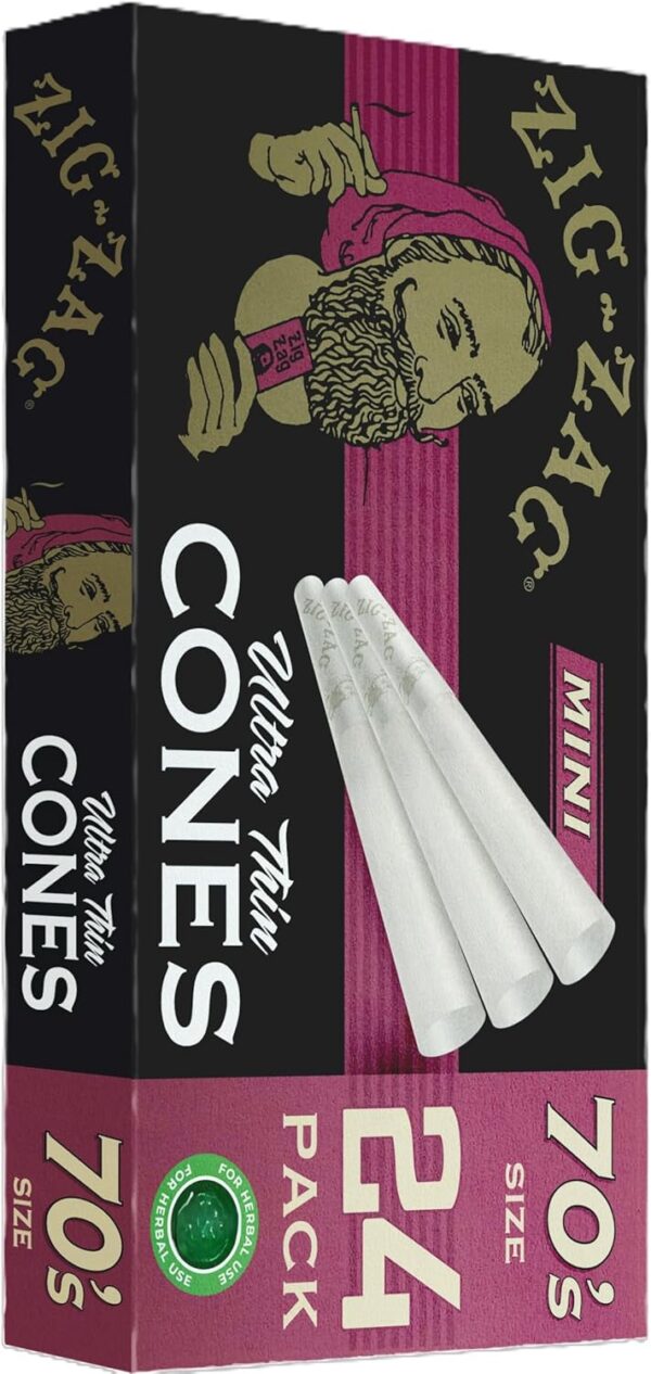 Zig-Zag 70mm Ultra Thin Pre Rolled Cones - 24 Pack Box | Premium Quality | Slow Burn | Easy to Fill | Versatile Rolling Papers | 24 Rolling Papers - Image 2