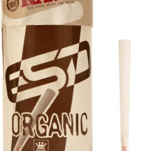 RAW Cones Organic King Size - 100 Pack - Slow Burning Pre Rolled Cones with Tips Included
