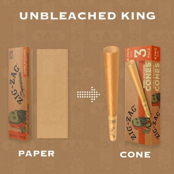 Zig-Zag Unbleached Pre Rolled Paper Cones - 1 1/4 Size (84mm) - 24 Packs of 6 (144 Total Cones) - Prerolled - Image 7