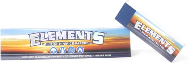 Elements King Size Slim Ultra Thin Rice Rolling Paper Full Box of 50 Packs - Image 4