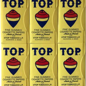 TOP Rolling Papers, 6 Pack Bundle, 600 Cigarette Paper Leaves Total