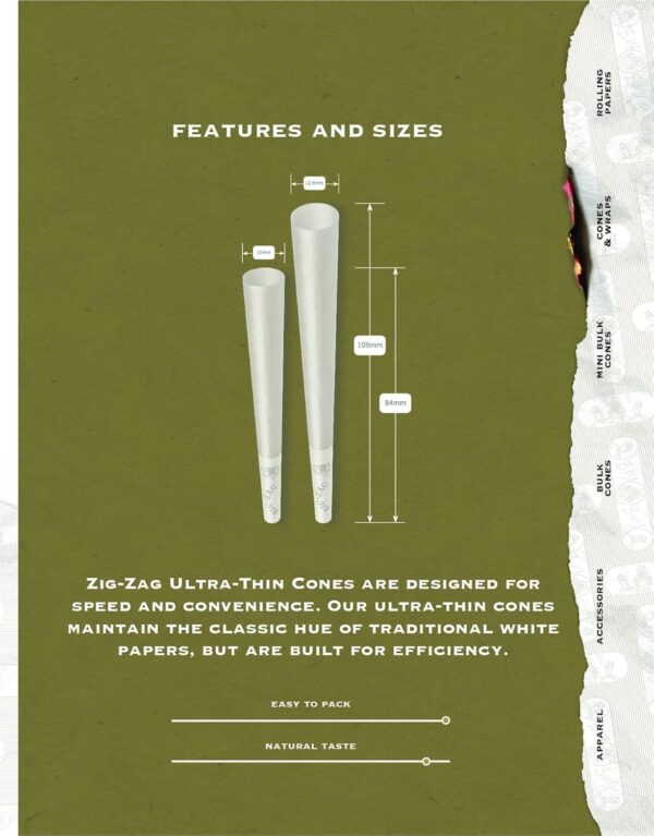 ZIG-ZAG Pre Rolled Cones - Ultra Thin Cones 1 1/4 Size - 24 Pack (6 Cones Per Pack) 144 Cones - Image 5