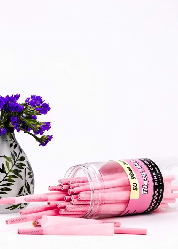 Blazy Pink Cones 50ct Pack | Pink Rolling Cones | Vegan & Smooth Burning | Blazy Susan Quality Smoking Accessories - Image 2