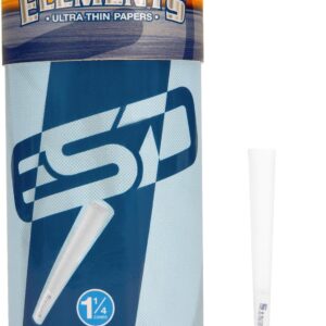 RAW - Elements Ultra Thin Rolling Paper Cones 1 1/4 | 100 Pack | Pre Rolled with Tips and Packing Tubes Included