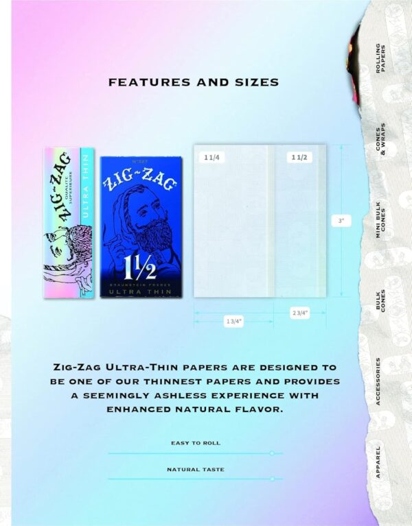 ZIG-ZAG Rolling Papers 1 ½ Ultra Thin Blue (24 Booklets) - 32 Sheets Each (Pre-Priced at $0.99 Each) - Image 4
