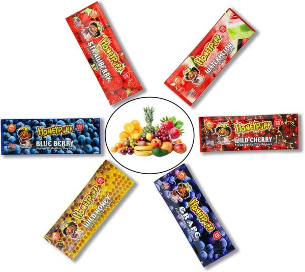 Flavored Rolling Papers, King Size Flavored Rolling Paper With 6 Kind Different Fruit, Individually Sealed Packaging (6packs-flavors)