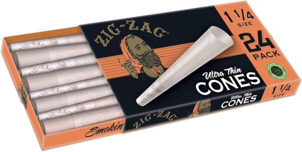 ZIG-ZAG Pre Rolled Cones - Ultra Thin Cones 1 1/4 Size - 24 Cones