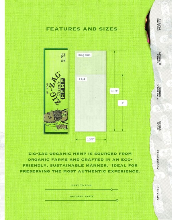 ZIG-ZAG Hemp Rolling Papers 1¼ Size (6 Bookets) - 32 Sheets Each - Image 7