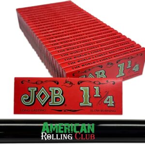JOB Orange Slow Burning 1-1/4 Size Cigarette Papers | Includes 24 Packs of JOB Cigarette Papers and ARC Saver