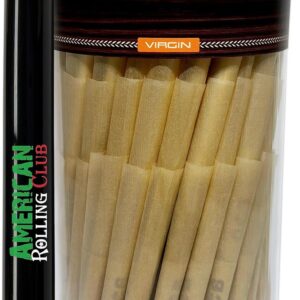 OCB Virgin Prerolled Cones | 1-1/4 Size | 150ct Pack | Unbleached Pre-Rolled Cigarette Paper with Tips and Packing Sticks ~ Includes ARC Saver (150 Count)