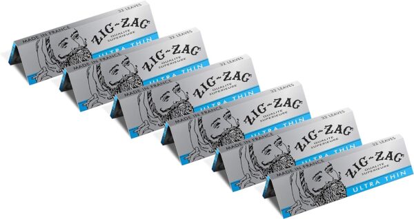 ZIG-ZAG Rolling Papers 1 ¼ Ultra-Thin (6 Booklets) - 32 Sheets Each - Slow Burning Rolling Papers - Image 2