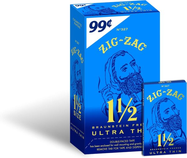 ZIG-ZAG Rolling Papers 1 ½ Ultra Thin Blue (24 Booklets) - 32 Sheets Each (Pre-Priced at $0.99 Each)
