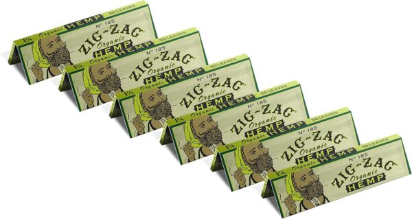 ZIG-ZAG Hemp Rolling Papers 1¼ Size (6 Bookets) - 32 Sheets Each - Image 2