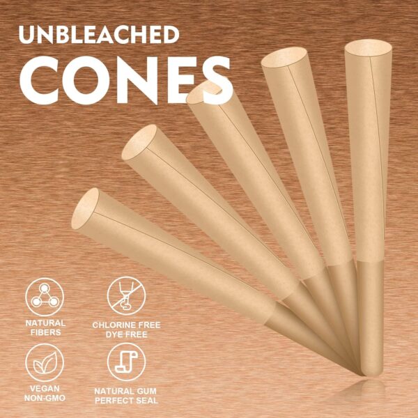 1-1/4 Rolling Papers Pre Rolled Cones | 72 Pack | Natural Pre Rolled Rolling Paper with Tips | Easy to Use and Convenient - Image 3